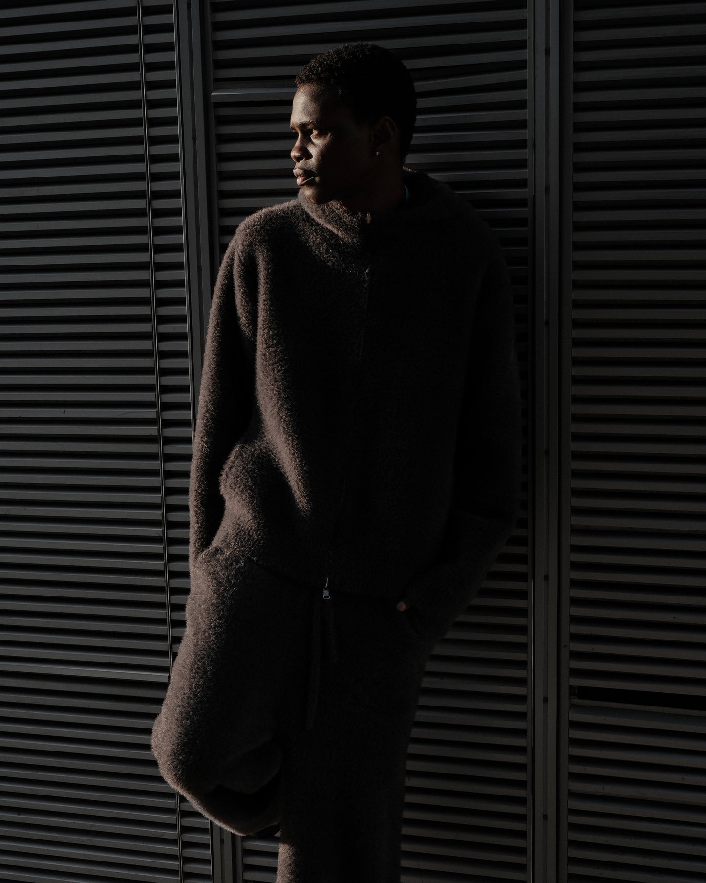 MOHAIR DARK GREY REVERSIBLE JACKET