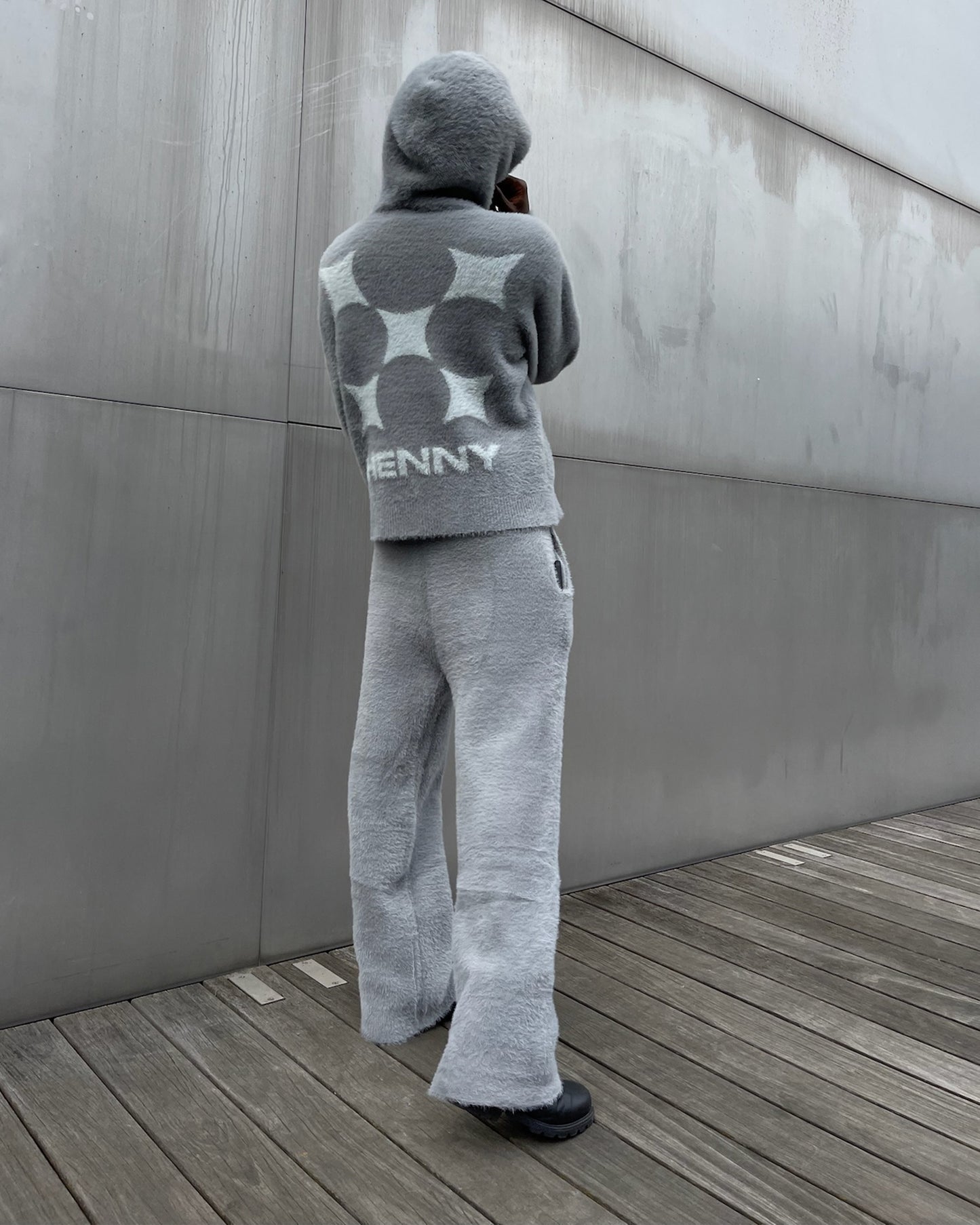 MOHAIR GREY JACKET REVERSIBLE