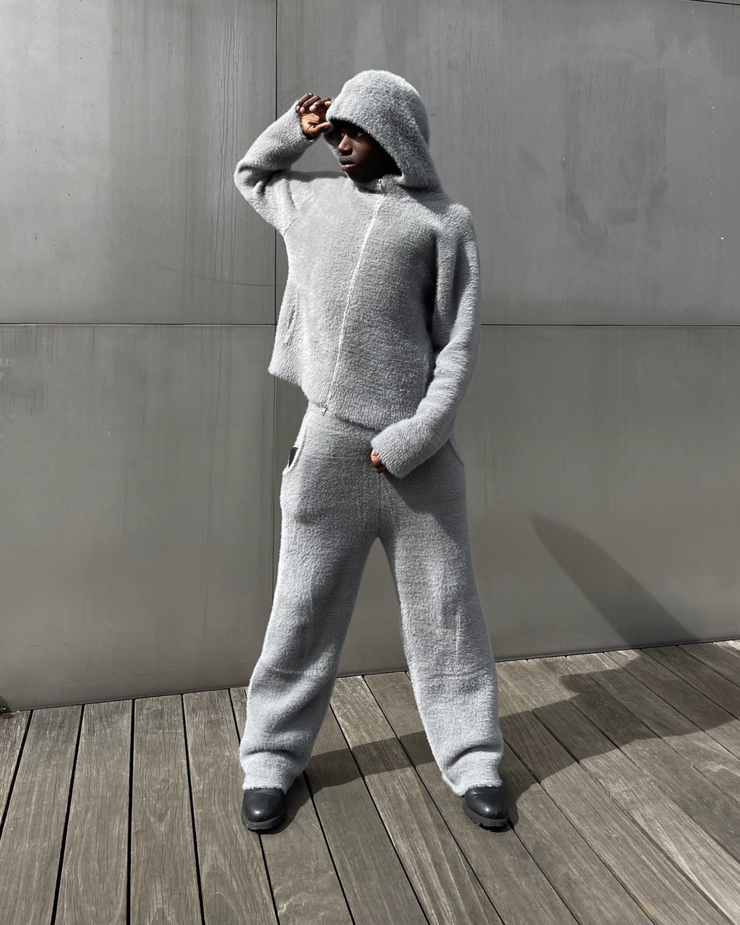 MOHAIR GREY JACKET REVERSIBLE