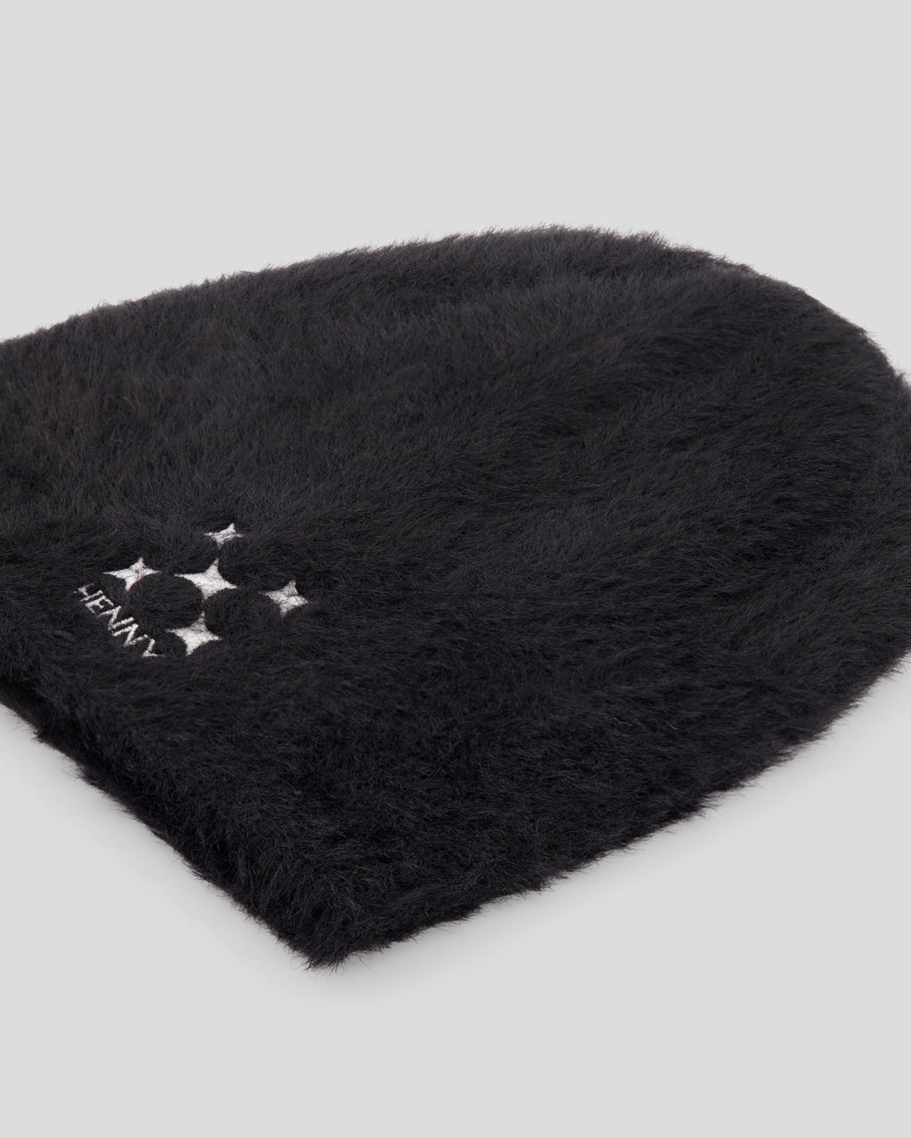 BLACK MOHAIR BEANIE