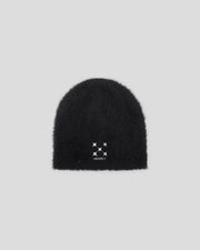 BLACK MOHAIR BEANIE