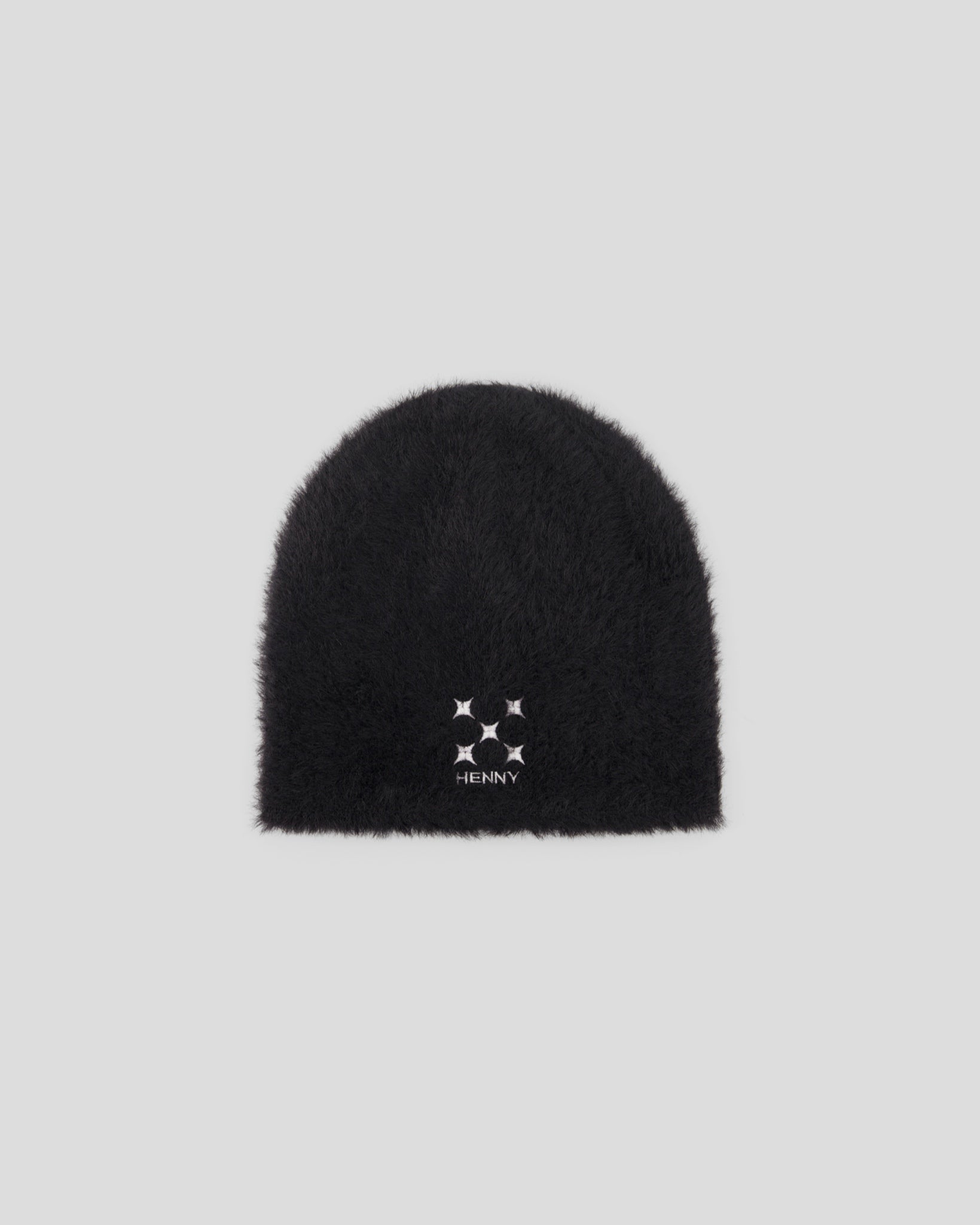 BLACK MOHAIR BEANIE