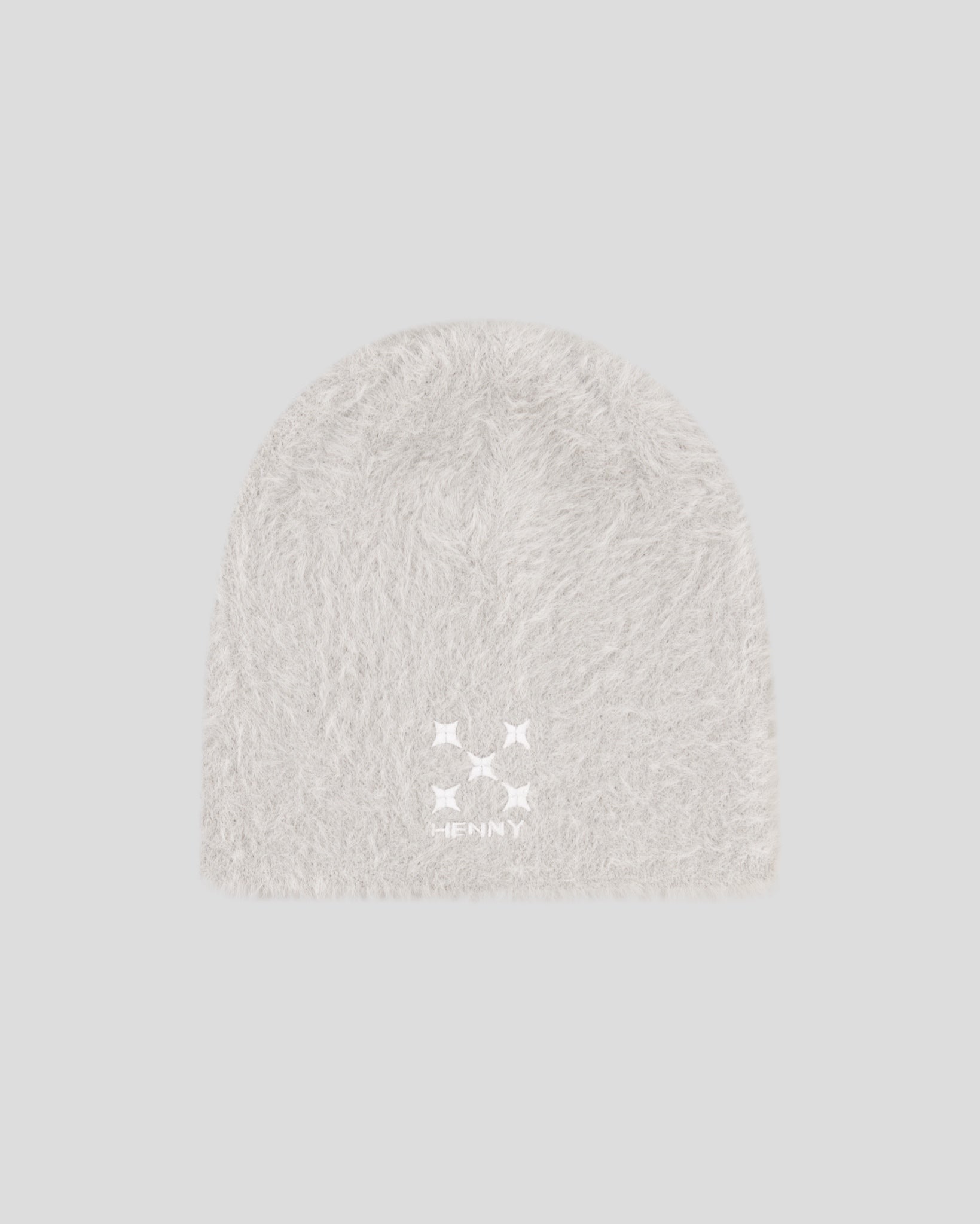 Grey Minkhair Beanie