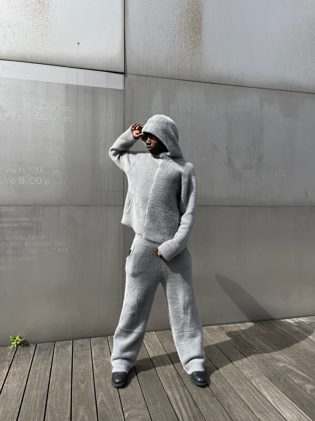 Grey Minkhair Pant
