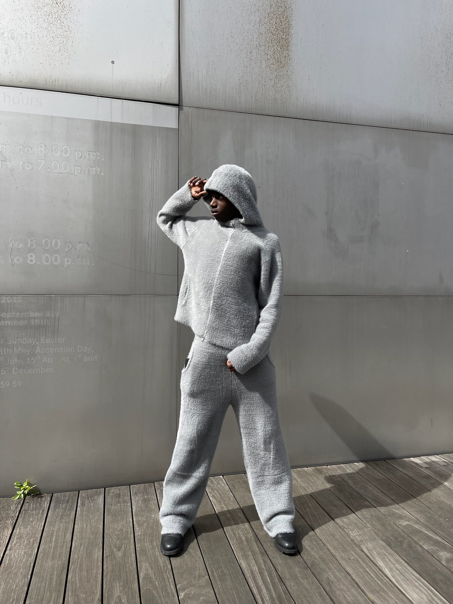 Grey Minkhair Pant