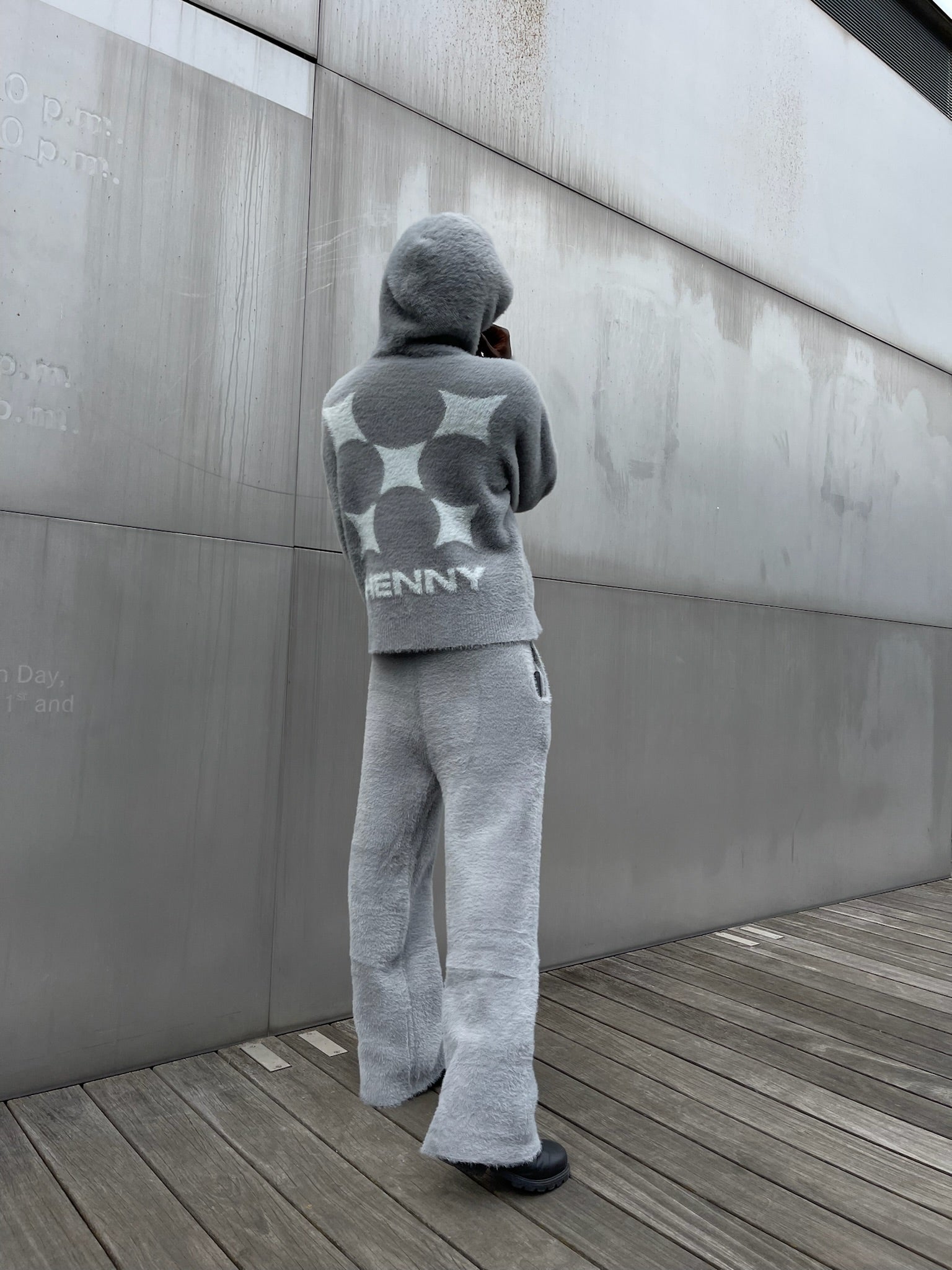 Grey Minkhair Pant