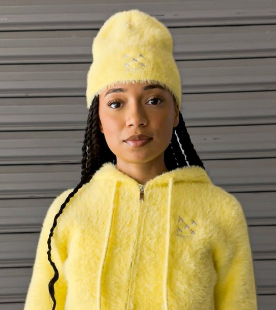 MOHAIR BEANIE JAUNE