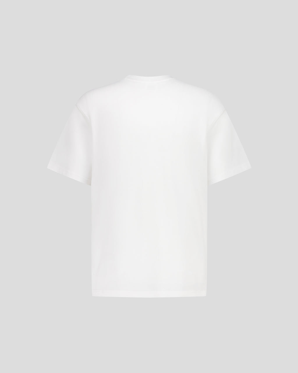 White Cotton Short-Sleeved Tee Metallic Print