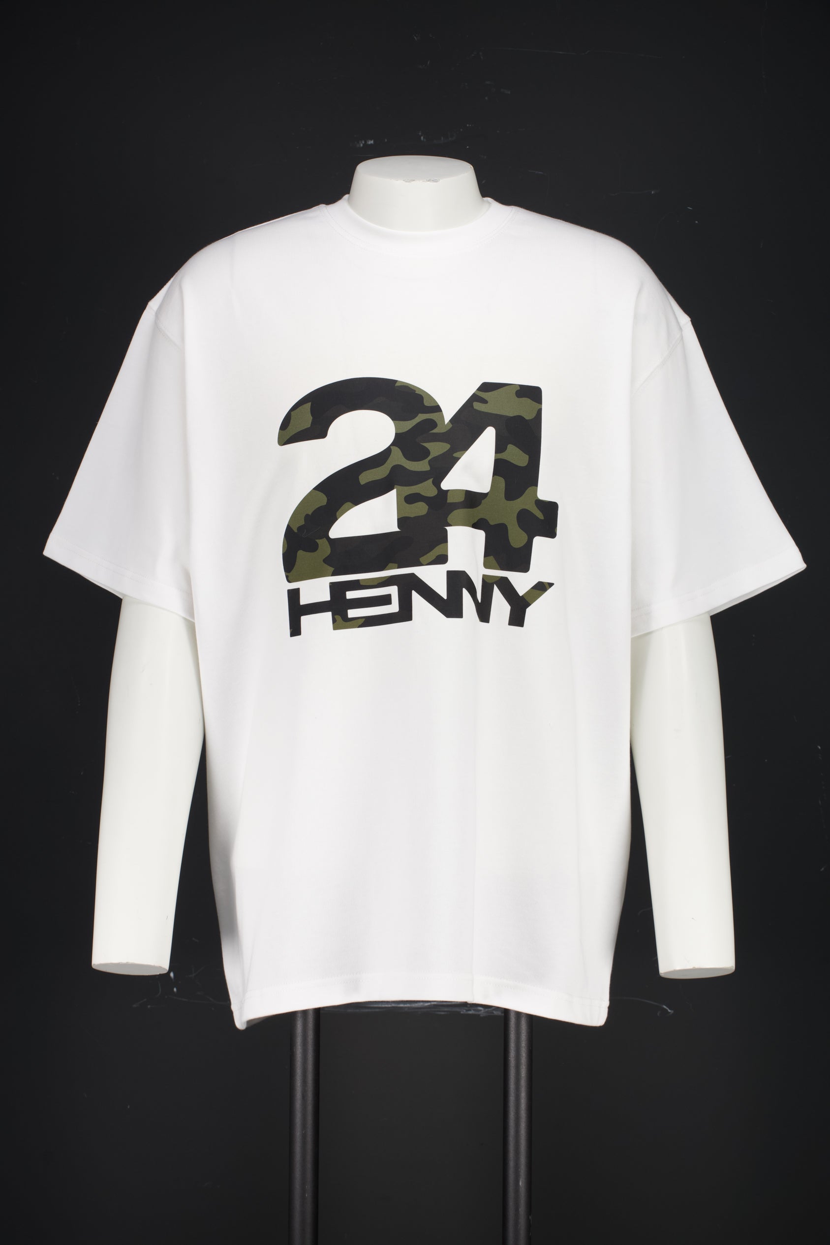 White Cotton Short-Sleeved Tee "24" Print