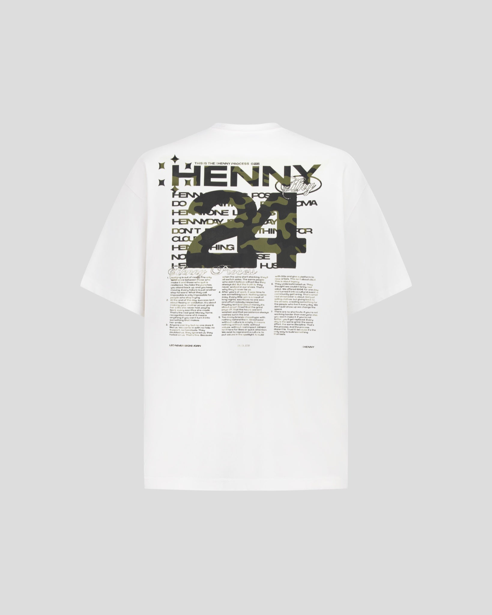 White Cotton Short-Sleeved Tee "24" Print