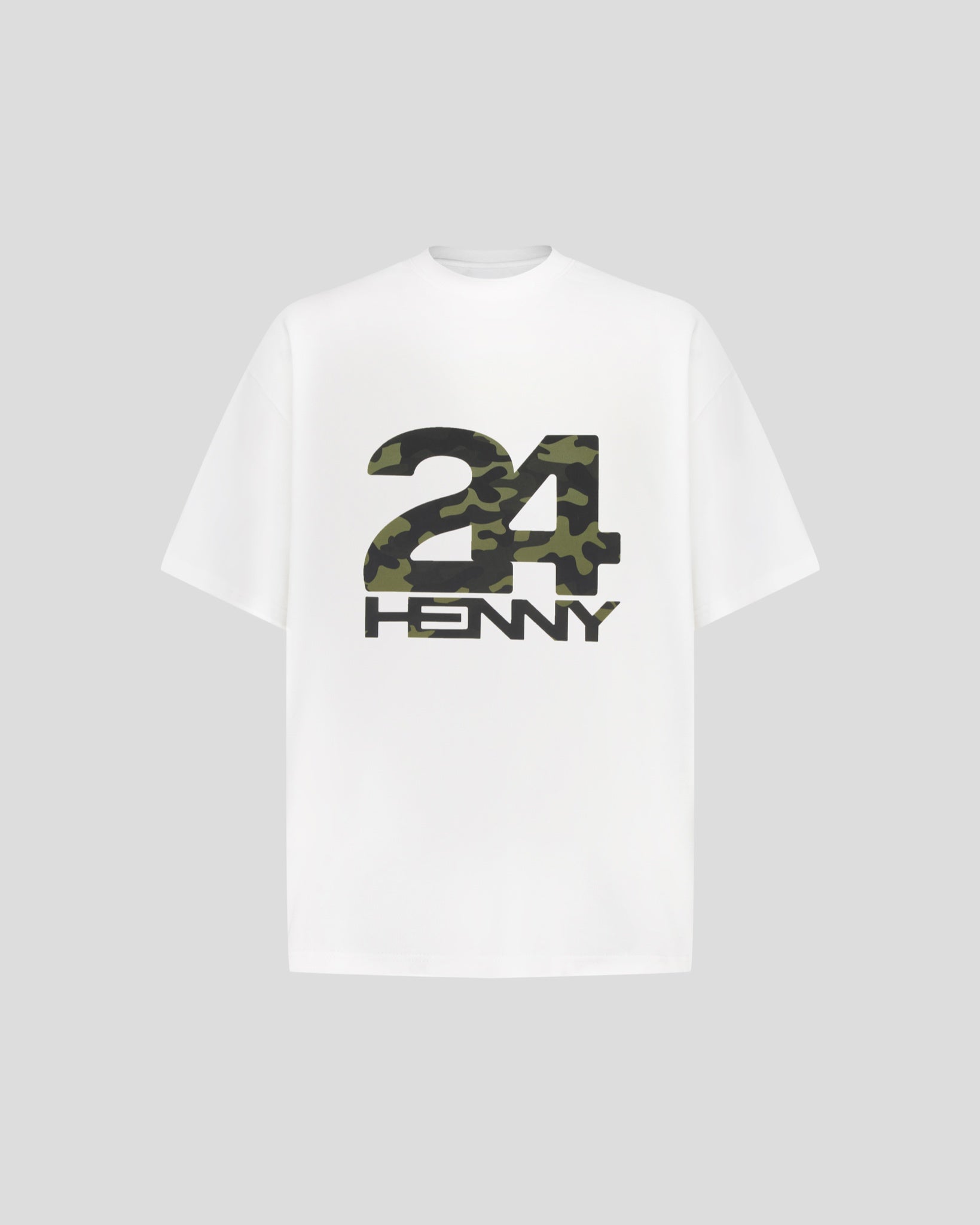 White Cotton Short-Sleeved Tee "24" Print