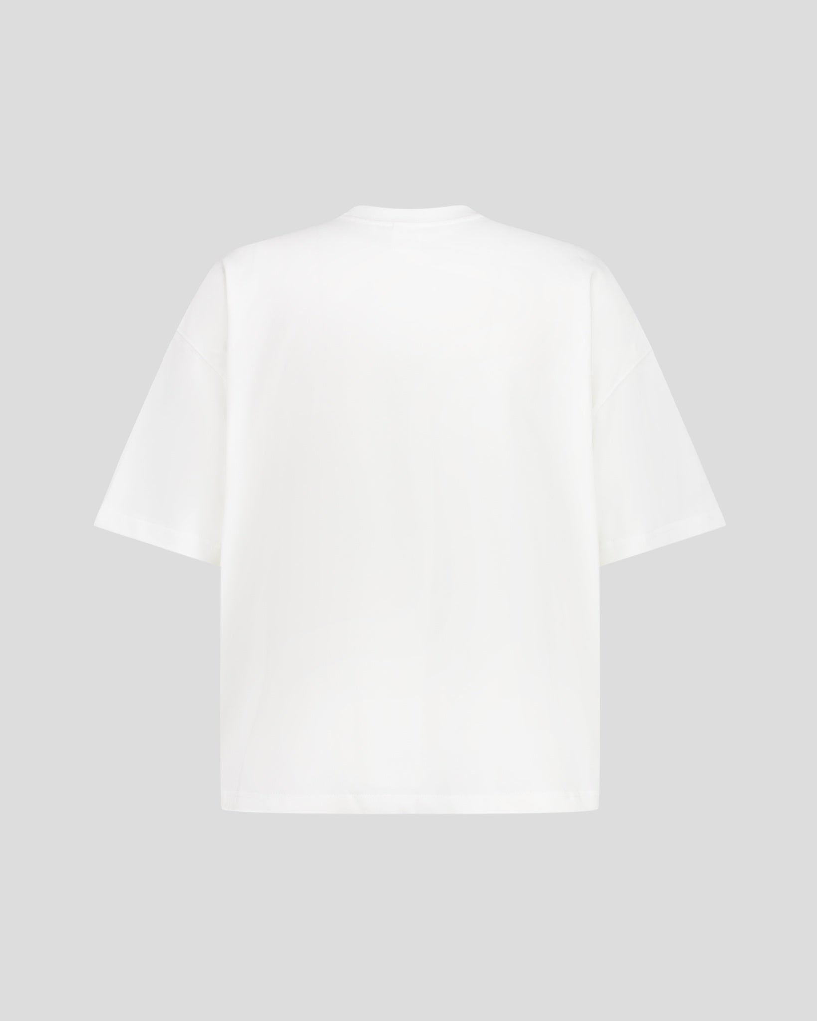 White Cotton Short-Sleeved Tee Fur Print